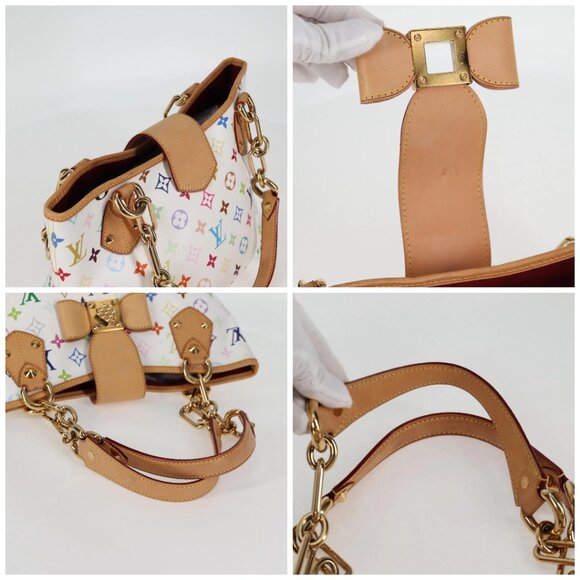 LOUIS VUITTON Monogram Multicolor Annie MM Tote Bag White M40307 LV Auth PP437AM - Picture 16 of 16